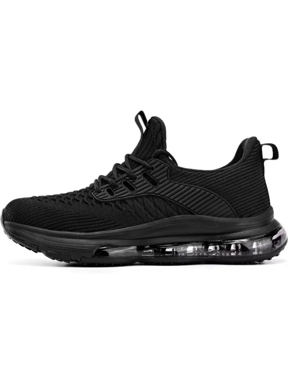 Men's Black Air Cushion Running Shoes Breathable Tennis Casual Fashion Sneakers